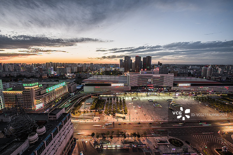 沈阳北站夜景城市风光图片素材