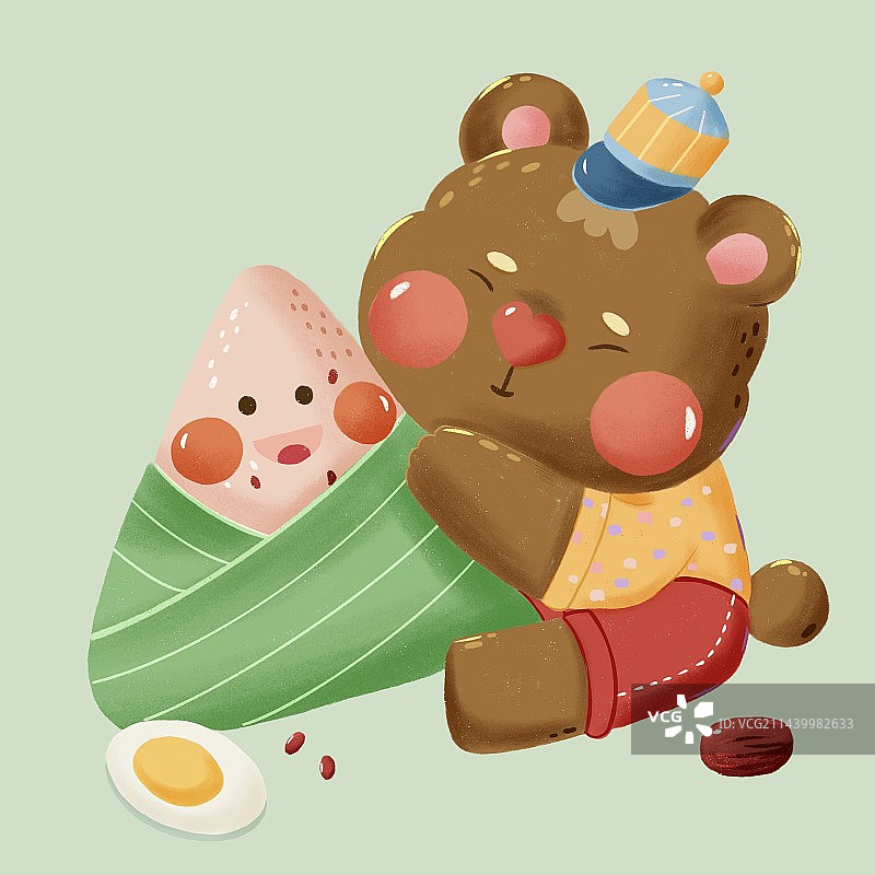 端午节粽子与小熊图片素材