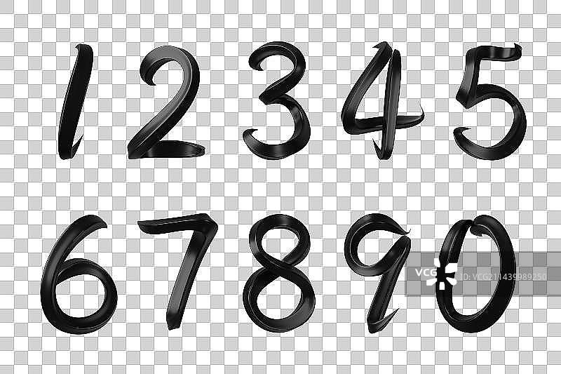 数字0到9字体设计图片素材