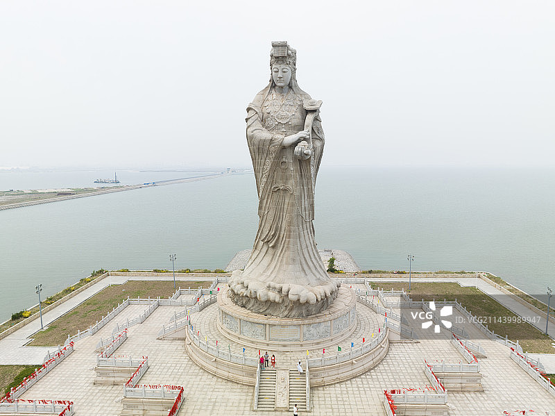 航拍天津滨海妈祖文化园图片素材