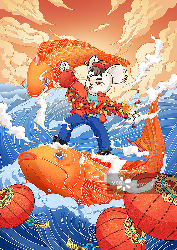 锦鲤上身图片素材