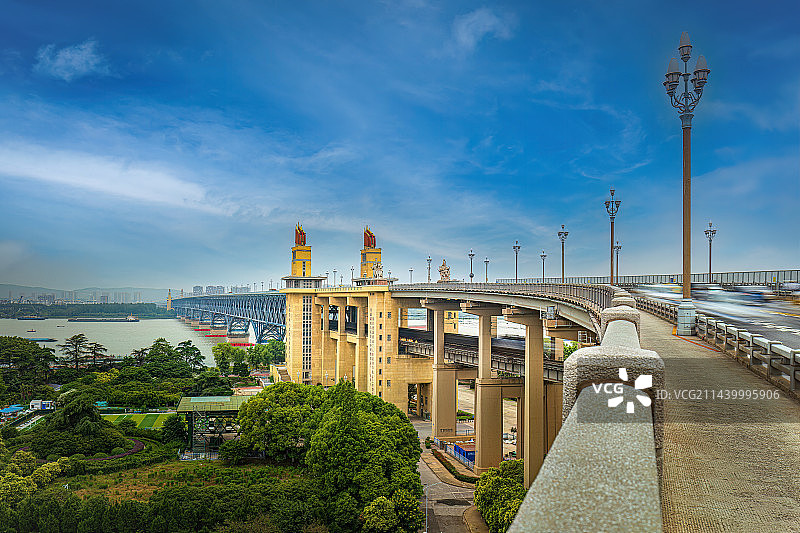 南京长江大桥全景图图片素材
