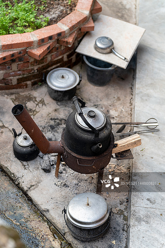 农村里的做饭烧水工具图片素材