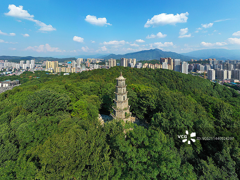 湖南省郴州市苏仙区南塔公园航拍图片素材