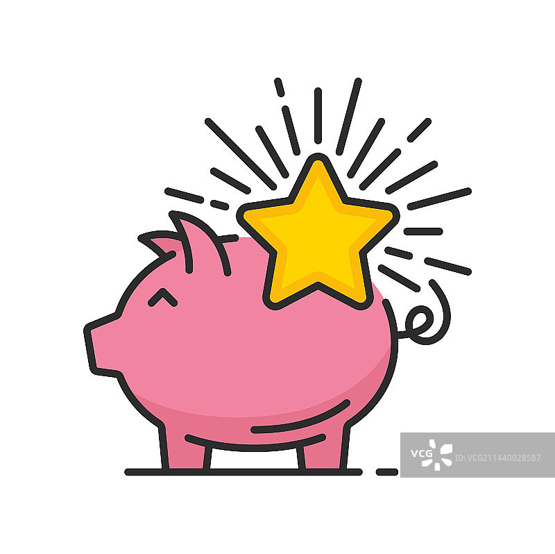 带有奖励积分星标的储蓄罐图片素材