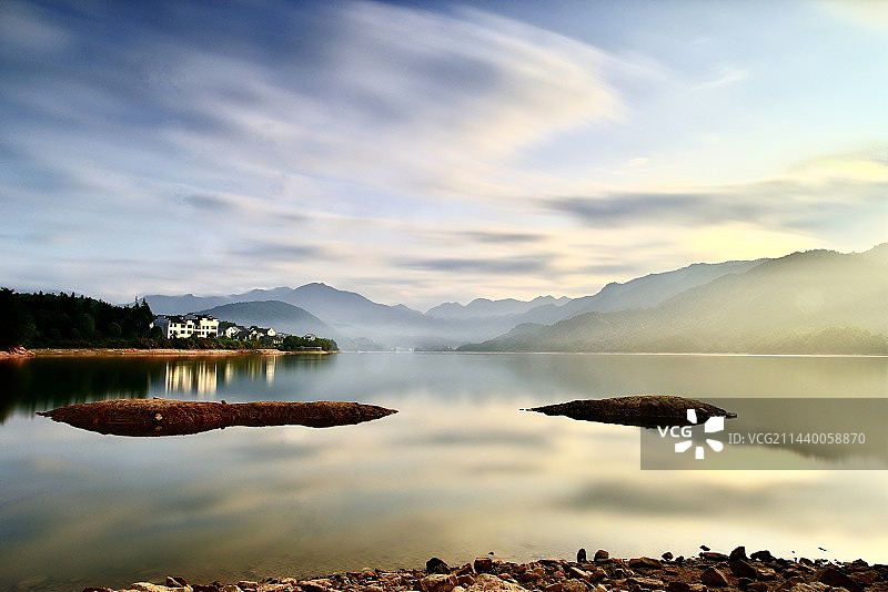 水天一色奇墅湖图片素材