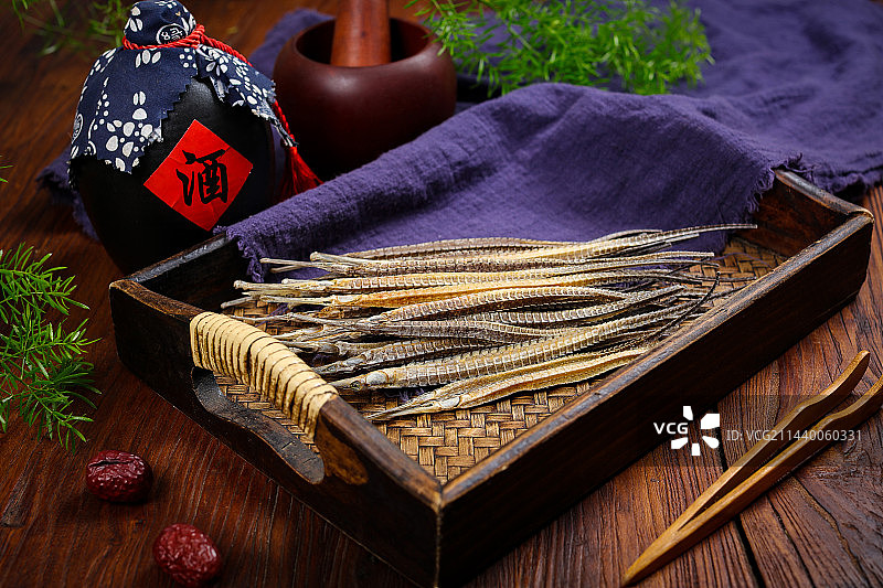 养生保健中药材泡酒料六角海龙干图片素材