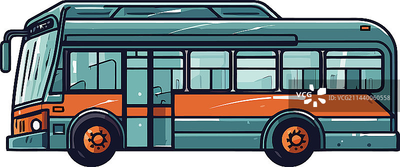 行驶在平坦道路上的旅游巴士图片素材