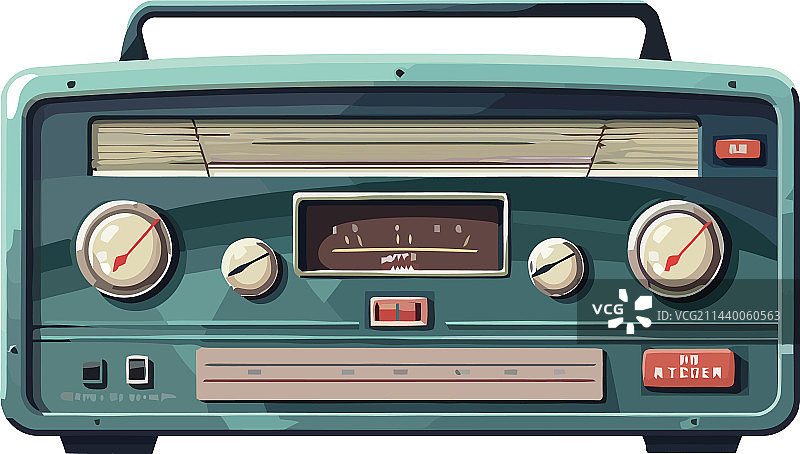 播放模拟音频磁带的老式收录机图片素材