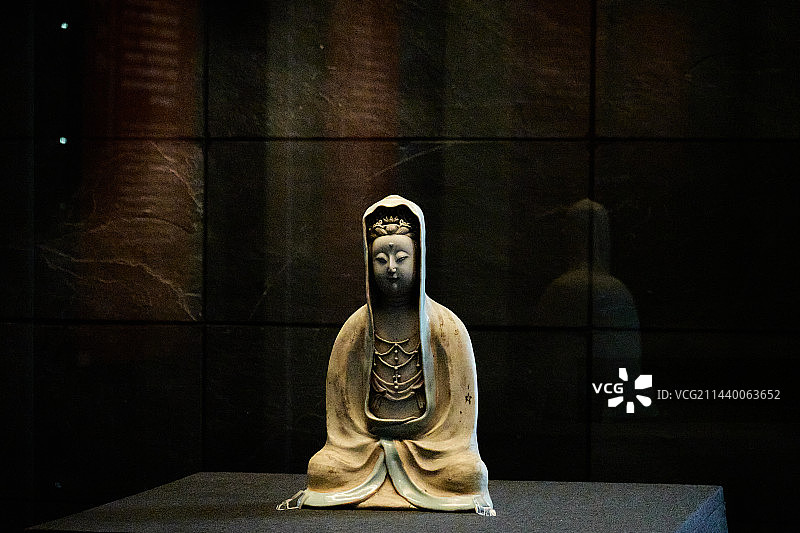 北京首都博物馆石雕佛像展品图片素材