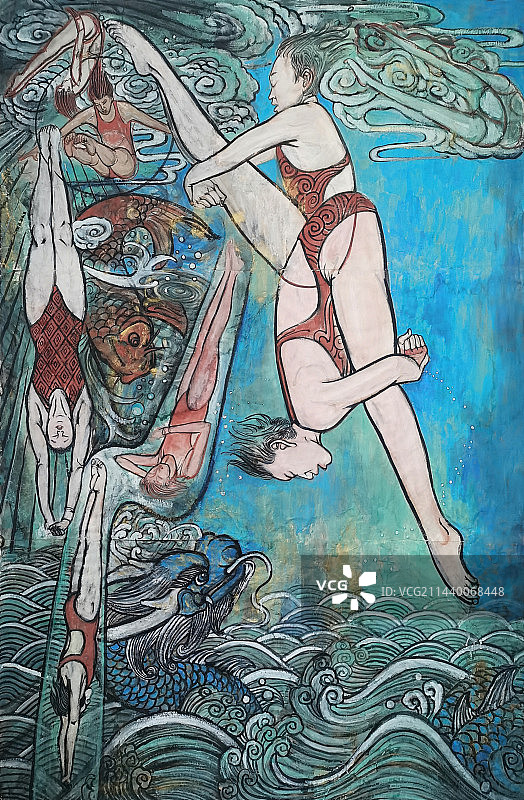 国潮跳水运动图片素材