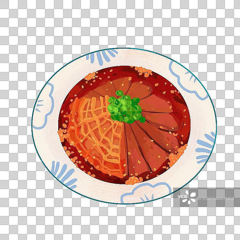 手绘卡通川菜夫妻肺片插画图片素材