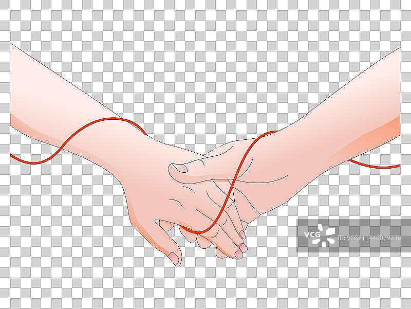 缘定七夕牵手红线图片素材