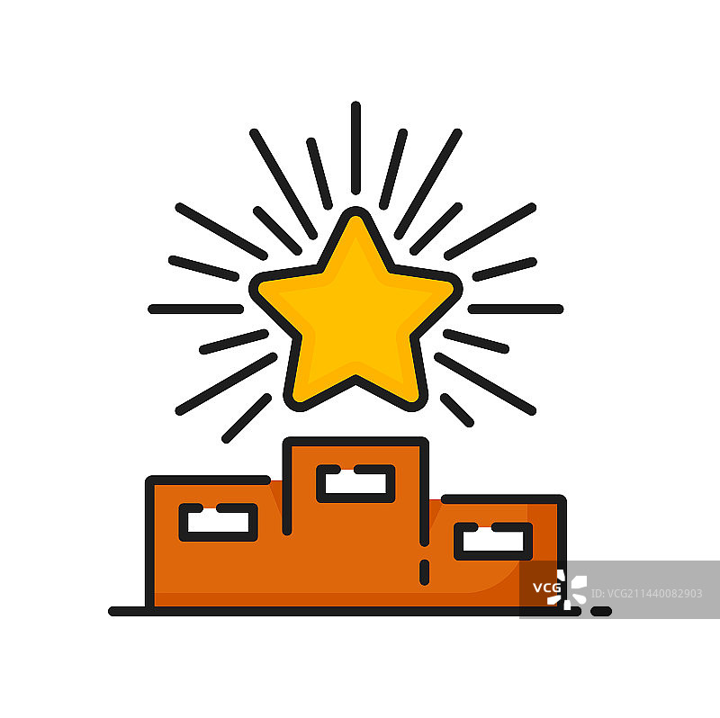 排名领奖台第一名图标上的金色星星图片素材