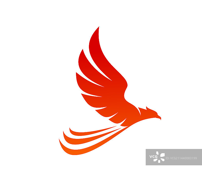 凤凰鸟抽象火焰猎鹰或鹰标志图片素材