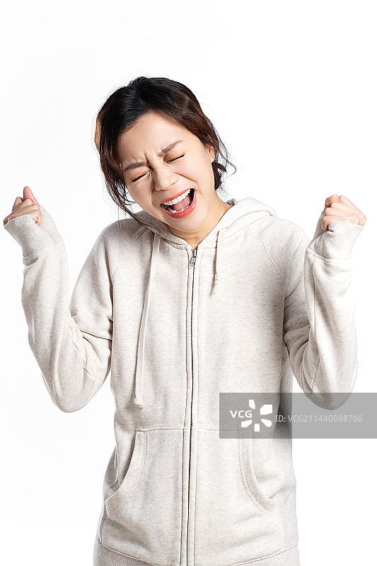 生气抓狂的青年女人图片素材