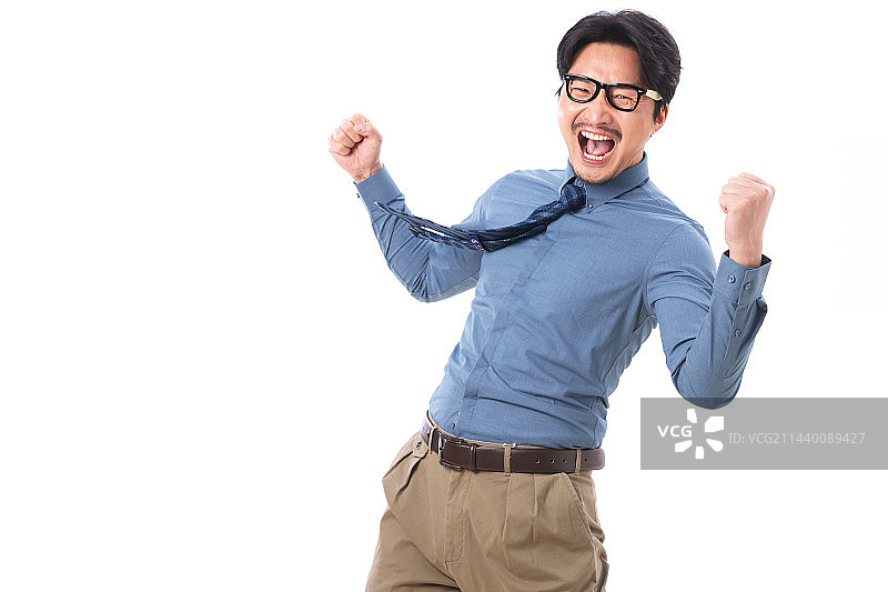 兴奋的商务中年男士图片素材