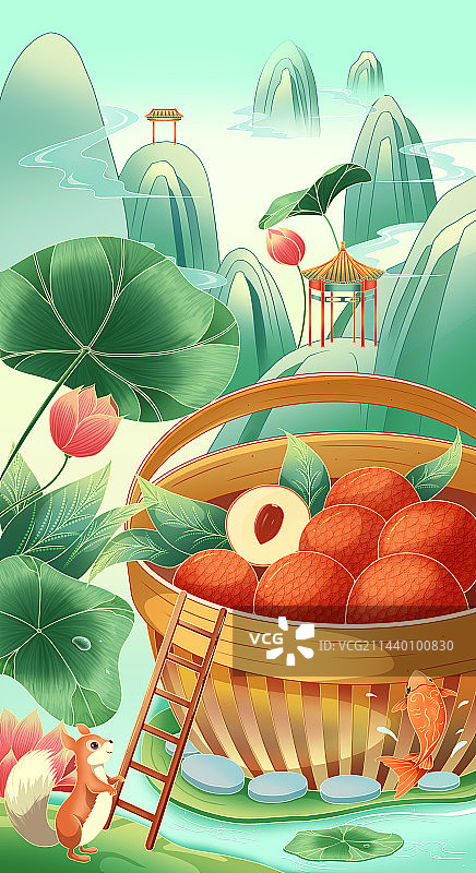 新中式插画图片素材