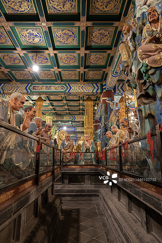 重庆罗汉寺：罗汉堂里五百余尊造型各异的罗汉塑像图片素材