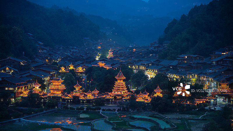 肇兴侗寨-堂安梯田 ，多彩贵州图片素材