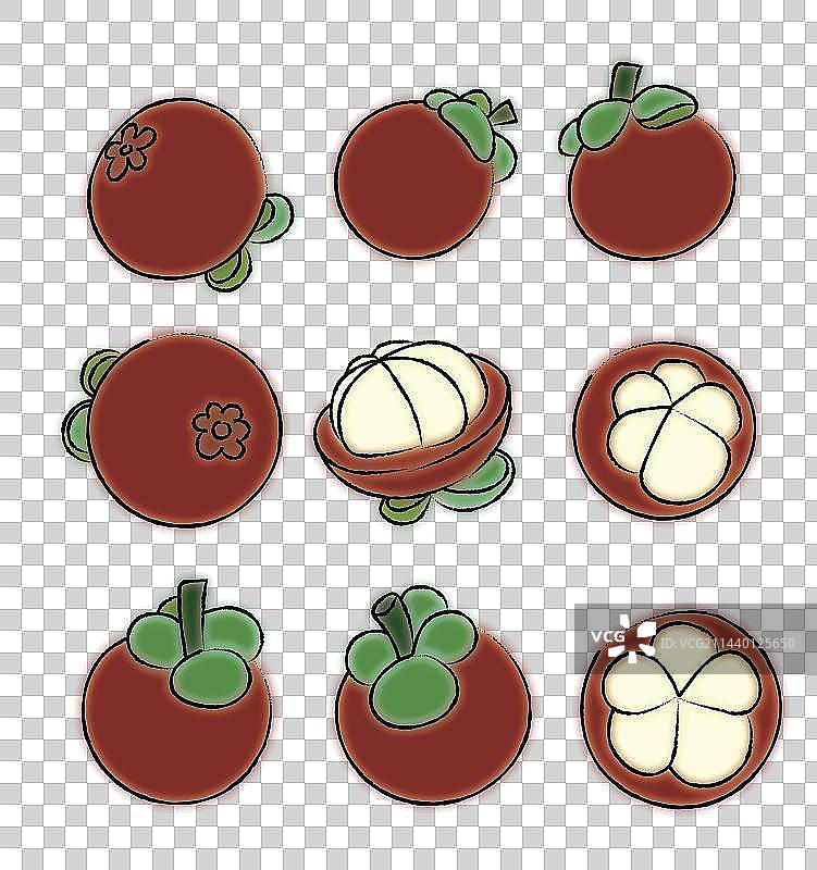 山竹-水墨小品水果配图图片素材