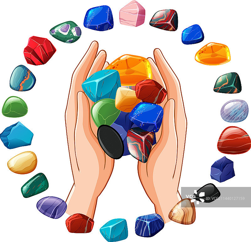 手中的治疗水晶图片素材