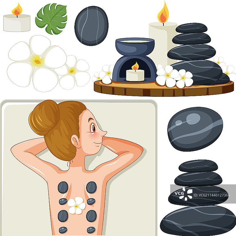 水疗桑拿护理元素合集图片素材