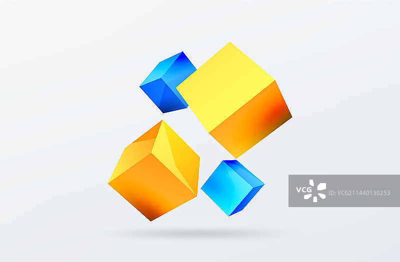 三维立方体抽象背景组成图片素材