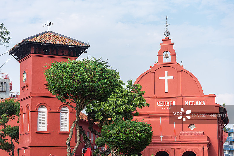 马来西亚马六甲荷兰红屋图片素材