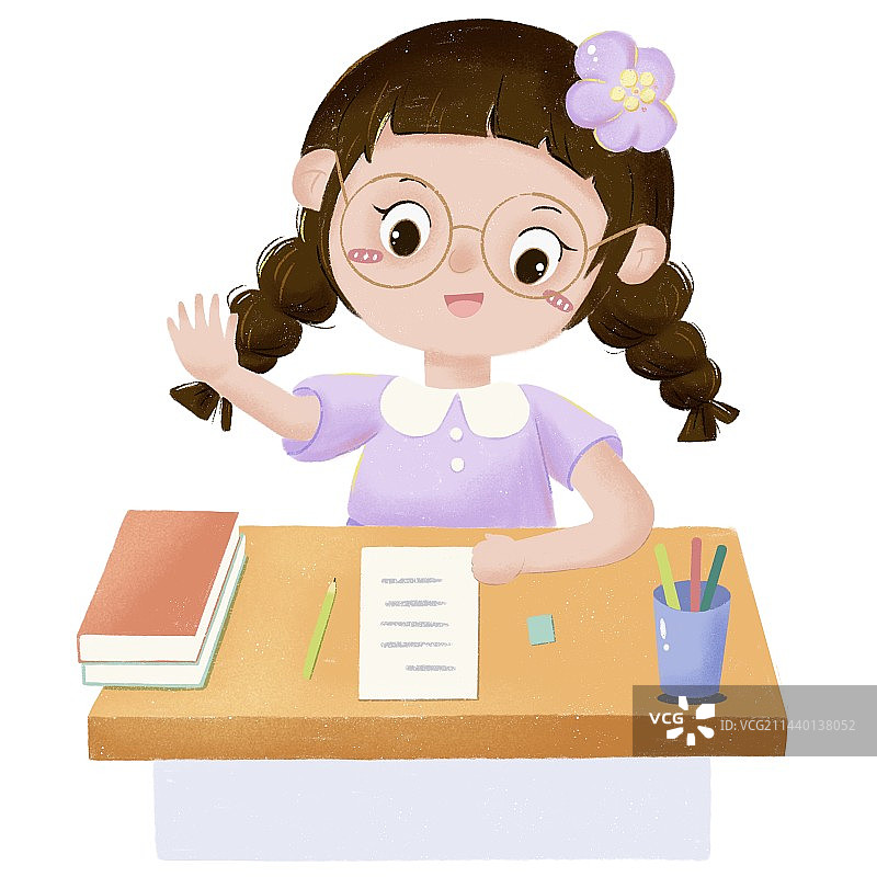小学生上课举手图片素材