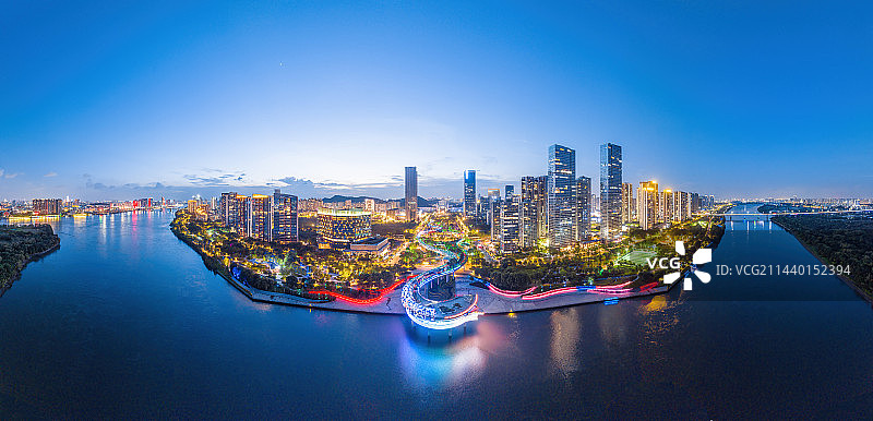 佛山市顺德新城区金凤凰夜景全景图图片素材