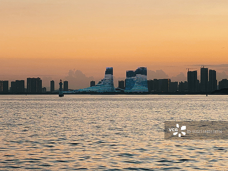 厦门海湾公园的夕阳图片素材
