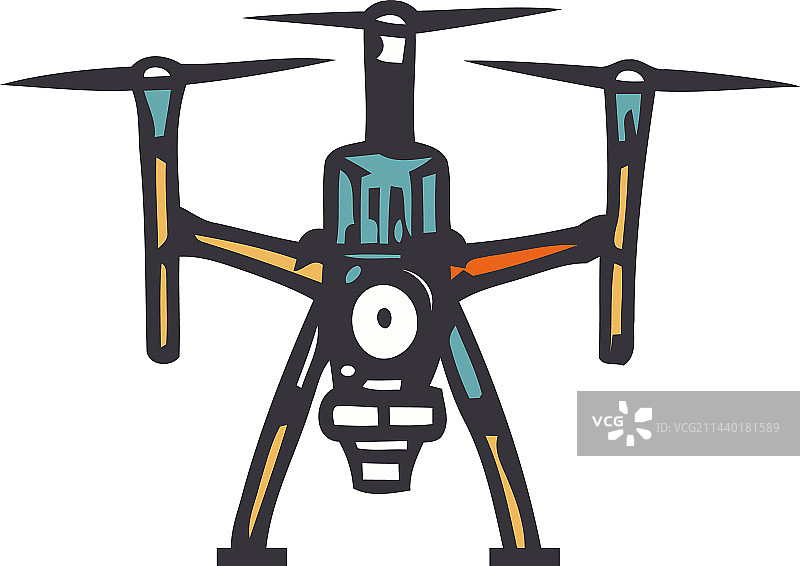 带无线摄像头的飞行机器人无人机图片素材