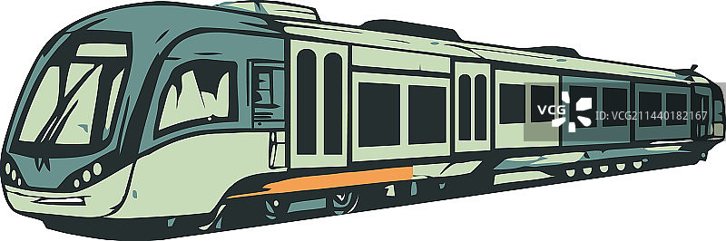 铁轨上飞驰的客运列车图片素材