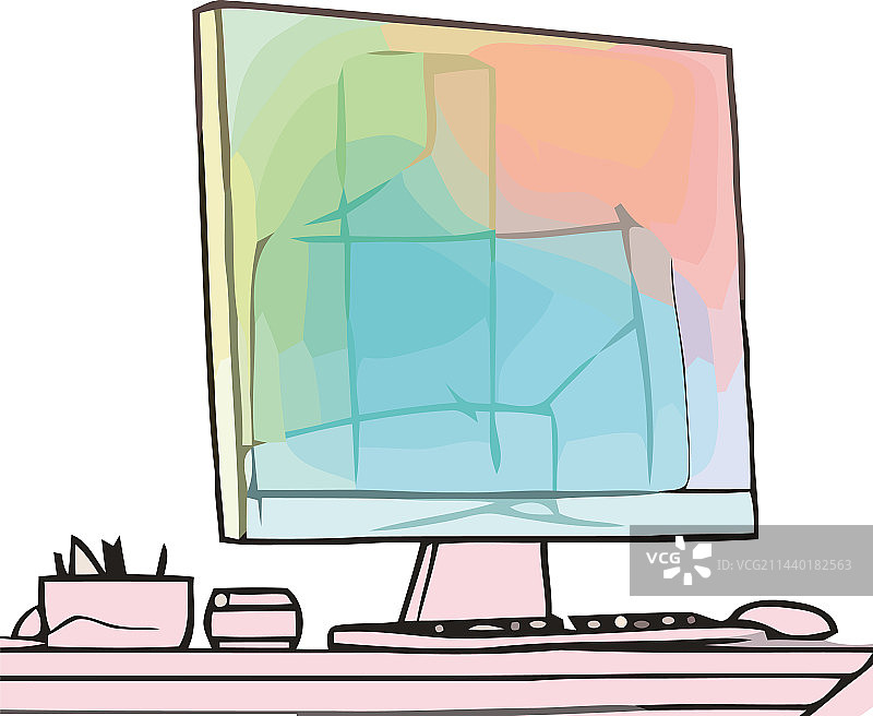 使用电脑的现代办公设备图片素材