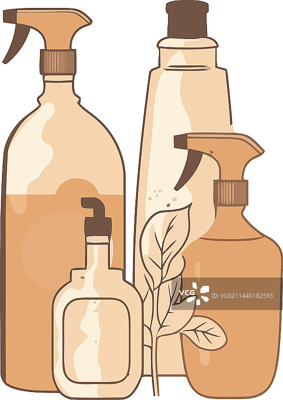 塑料容器中的有机美容产品图片素材