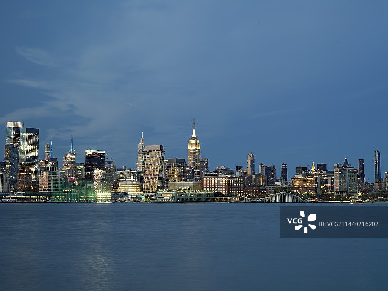 美国纽约曼哈顿中城夜景图片素材