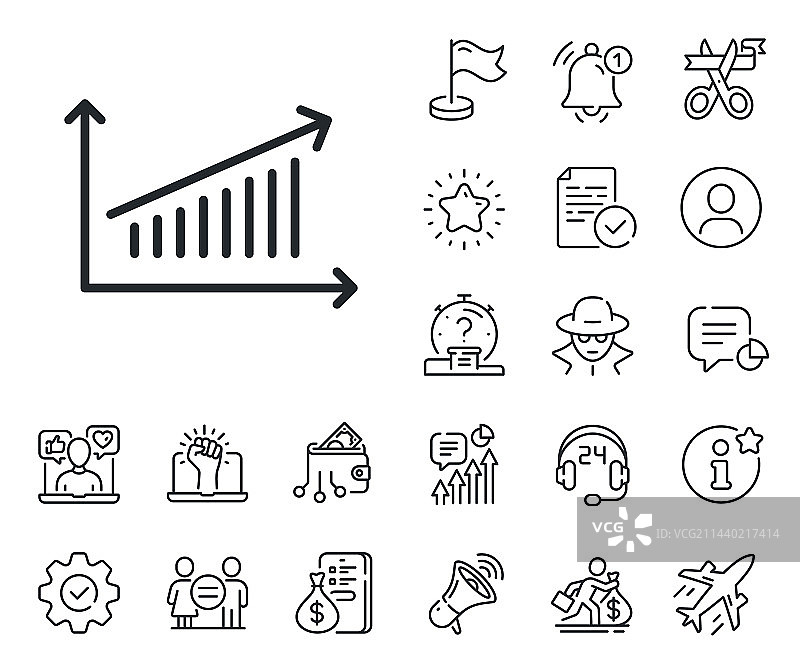 图表折线图标报告图形符号上班族图片素材