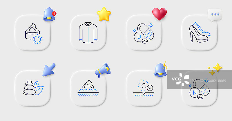 SPA石材维生素U和鞋子线条图标图片素材