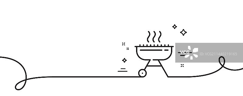 用于烹饪食物的烤架线条图标烧烤炉图片素材