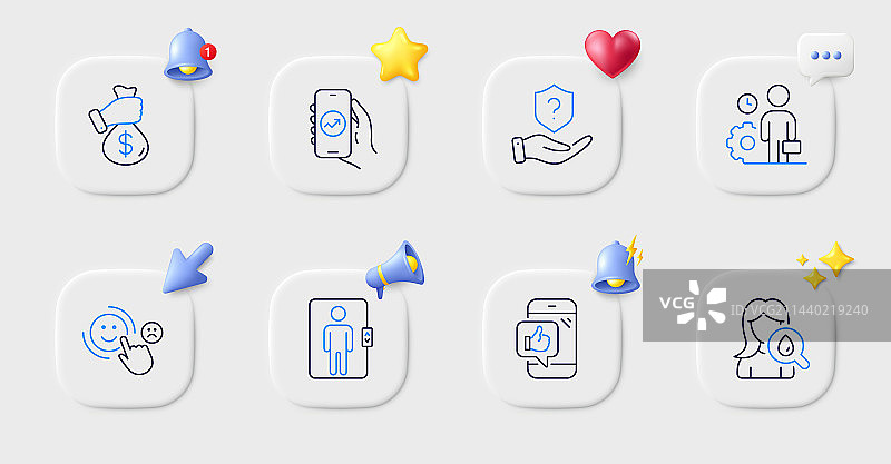 电梯金融App和移动端线性图标图片素材