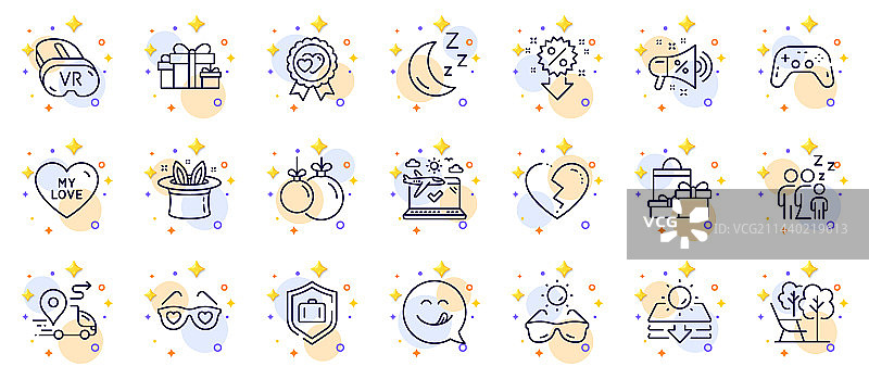 圣诞球VR和折扣线性组合图片素材