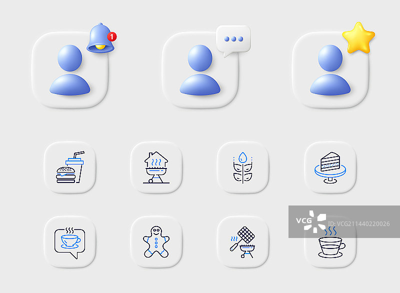 家用烤架：汉堡和姜饼人图片素材