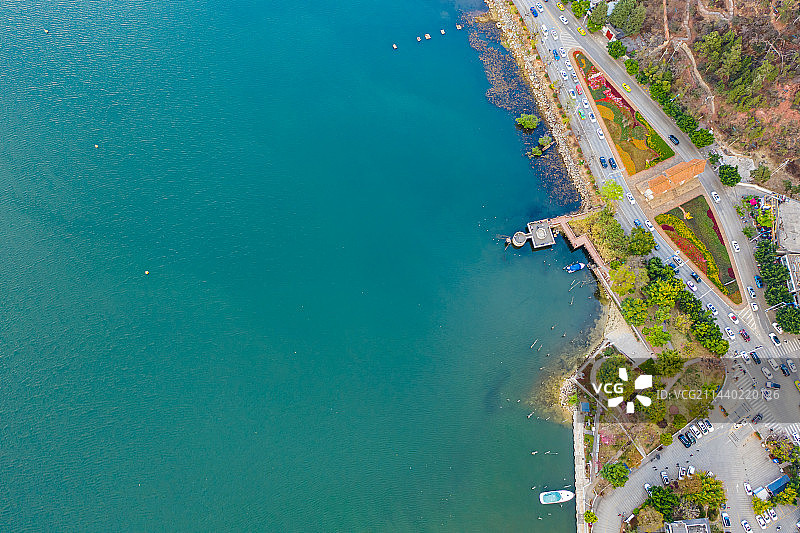 航拍云南大理洱海公园 高原淡水湖 苍山洱海国家级自然保护区图片素材