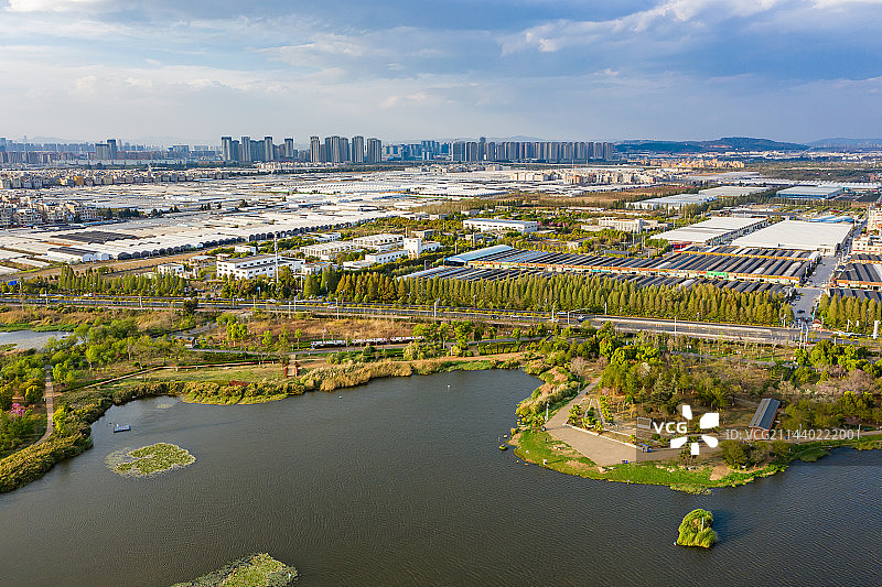云南昆明斗南湿地公园 昆明滇池外海 呈贡区城市湿地生态美景图片素材