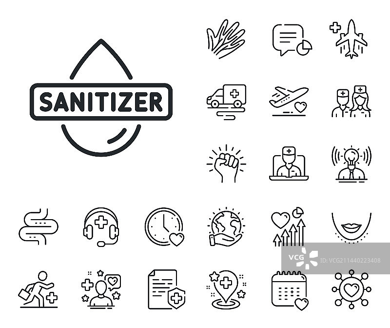 洗手液线条图标，卫生清洁标志图片素材