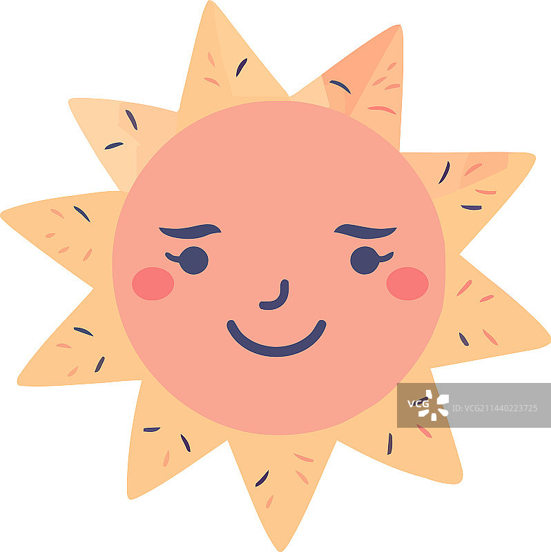 微笑的太阳象征着夏日的乐趣和幸福图片素材