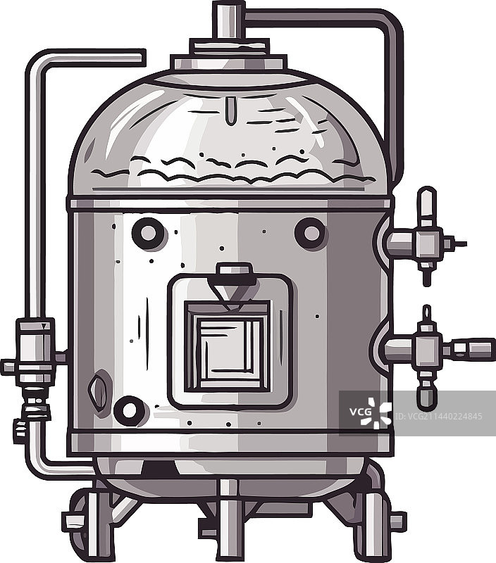 金属酿酒设备储存新鲜啤酒图片素材