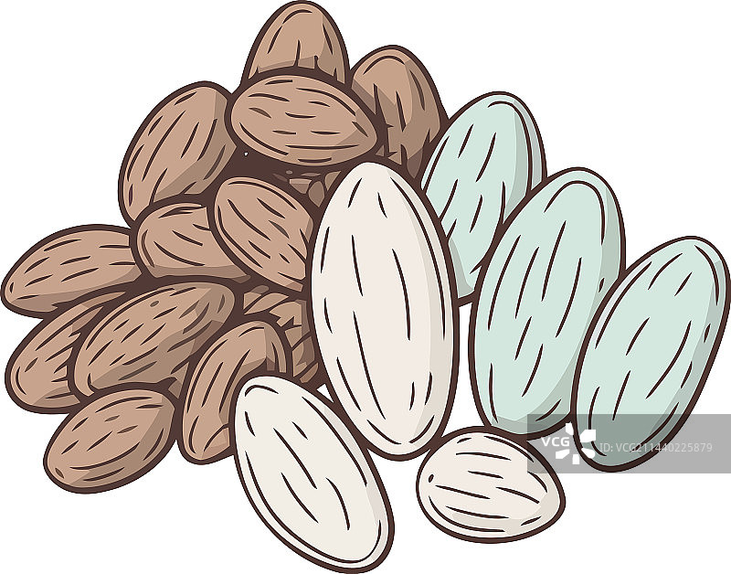 健康小吃：新鲜水果和杏仁图片素材