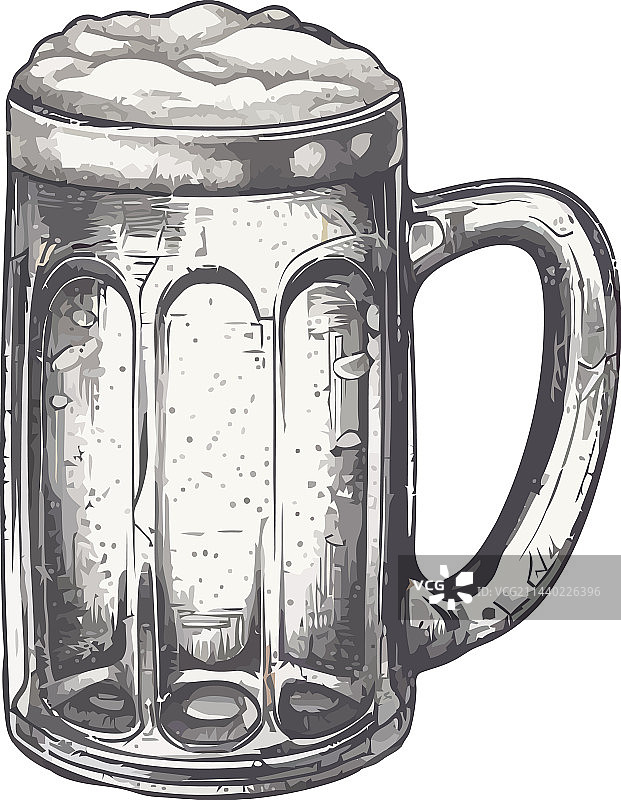 泡沫啤酒饮品速写图片素材